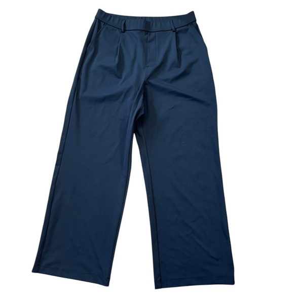 Halara NWT Wide Leg Black Trousers Liquid Knit Pants Women’s L Workwear Comfort - Picture 1 of 10